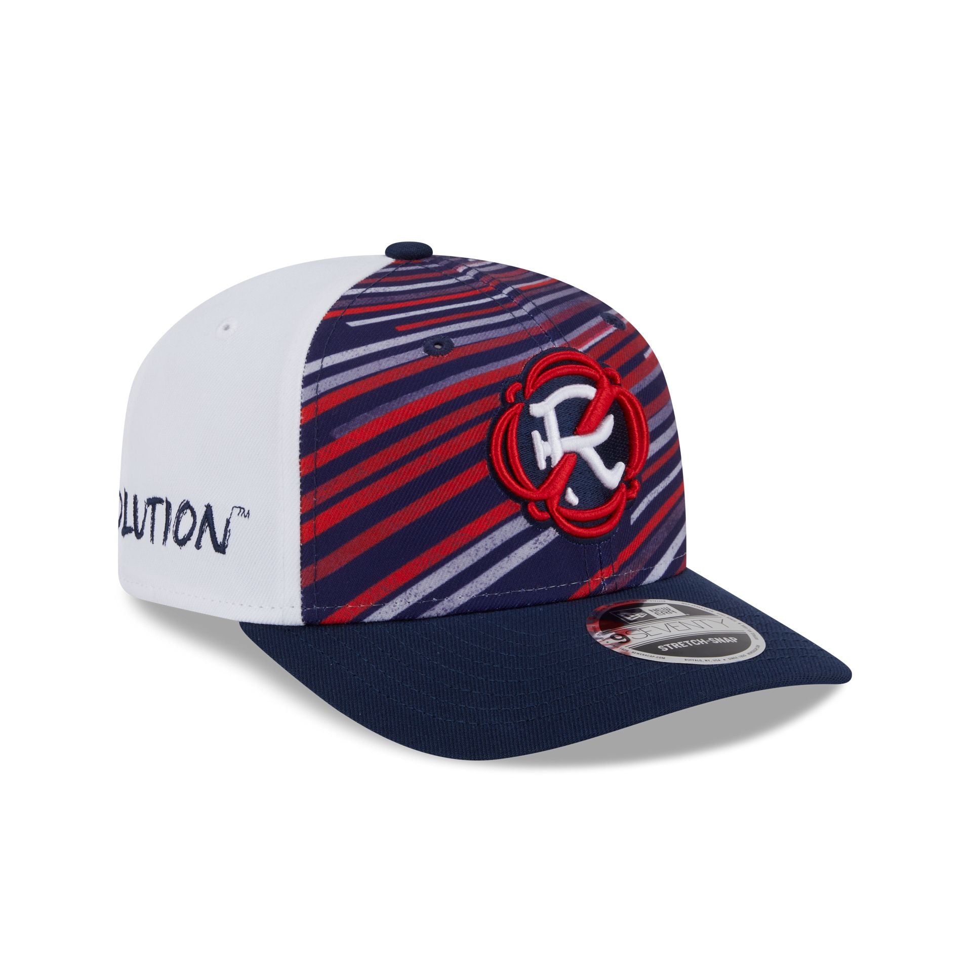 New England Revolution 2025 Jersey Hook Multicolor 9SEVENTY Stretch-Snap Hat