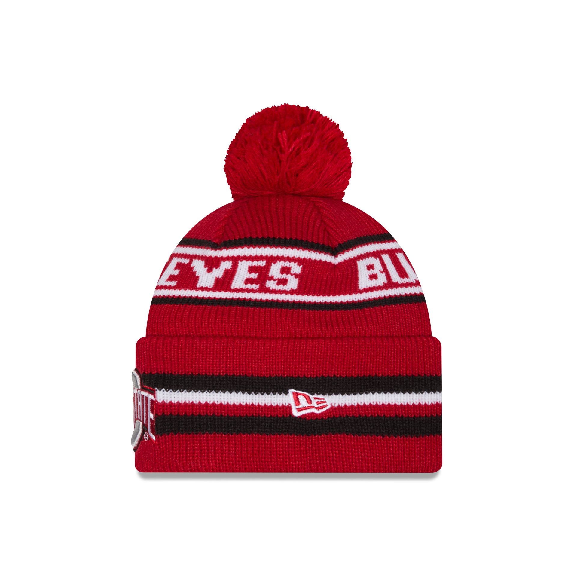 Ohio State Buckeyes Classic Pom Knit Hat - Image 2