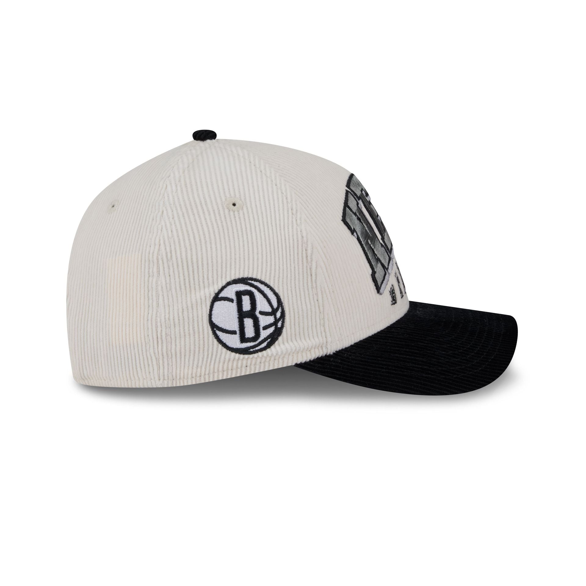 Brooklyn Nets Stacked Corduroy 9FORTY M-Crown A-Frame Snapback Hat - Image 4