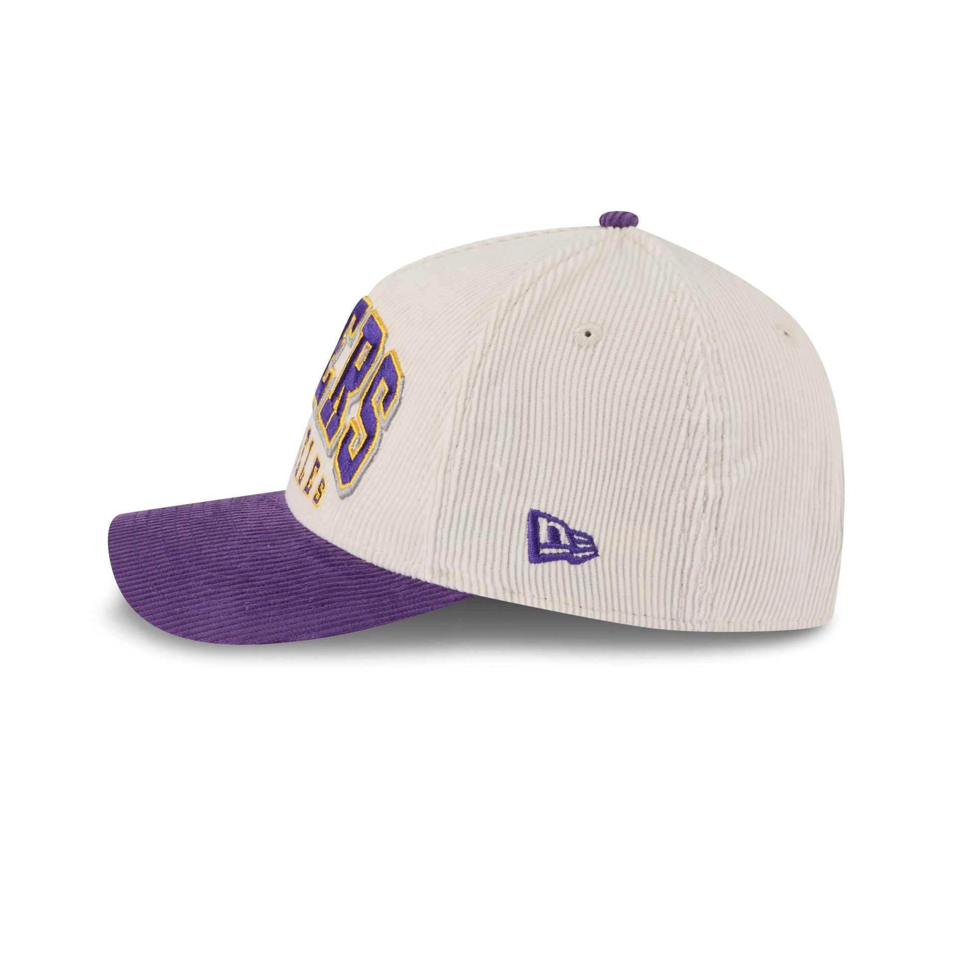 Los Angeles Lakers Stacked Corduroy 9FORTY M-Crown A-Frame Snapback Hat - Image 5