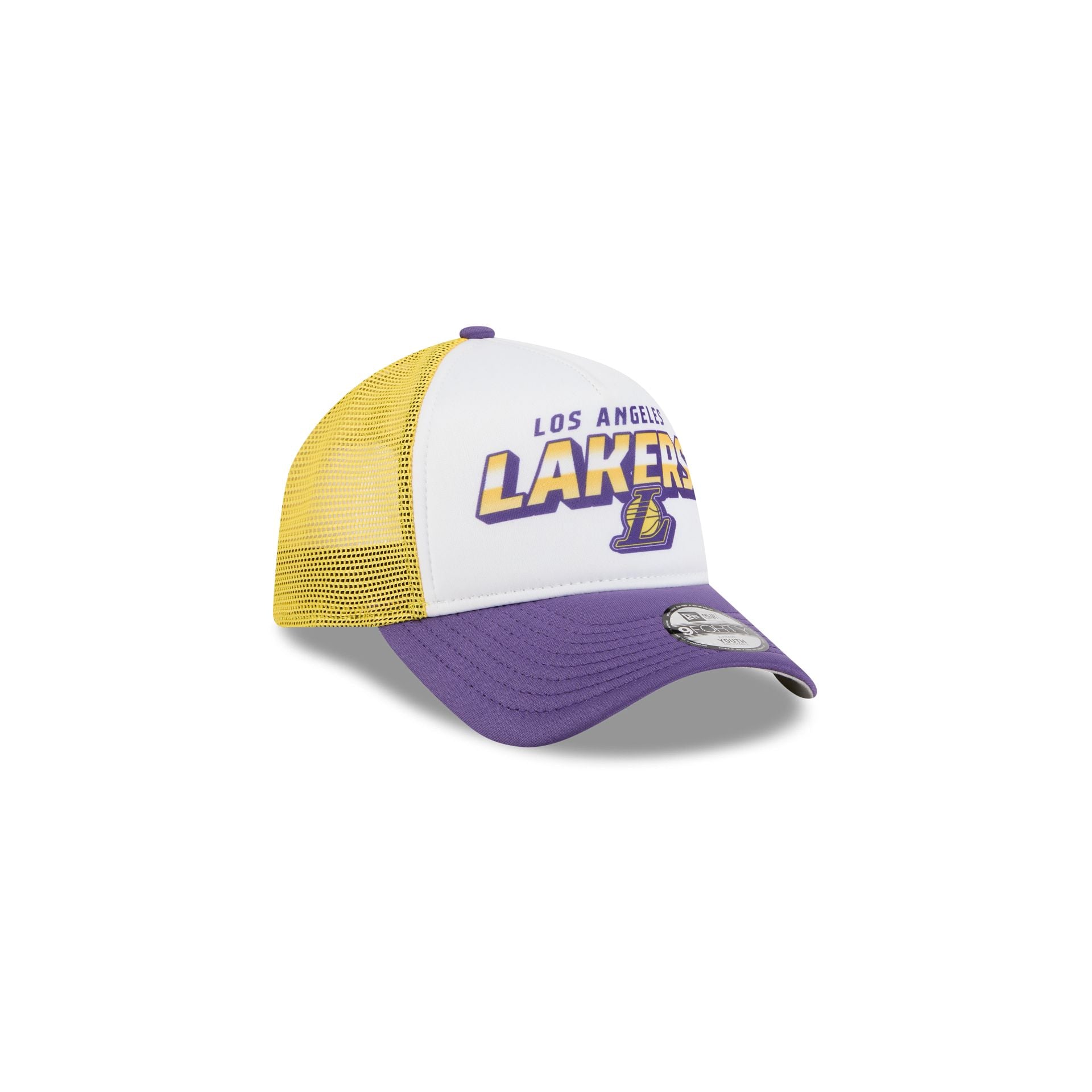 Los Angeles Lakers Shine Kids 9FORTY A-Frame Trucker Hat - Image 3