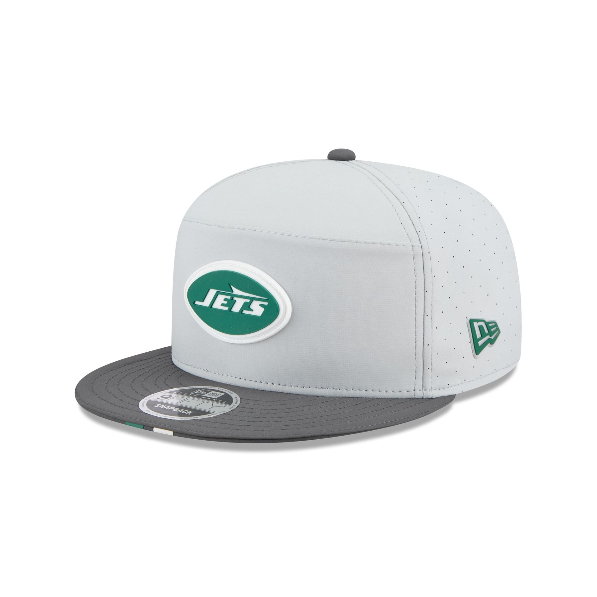 New York Jets 2025 Training Gray Split Panel 9FIFTY Snapback Hat