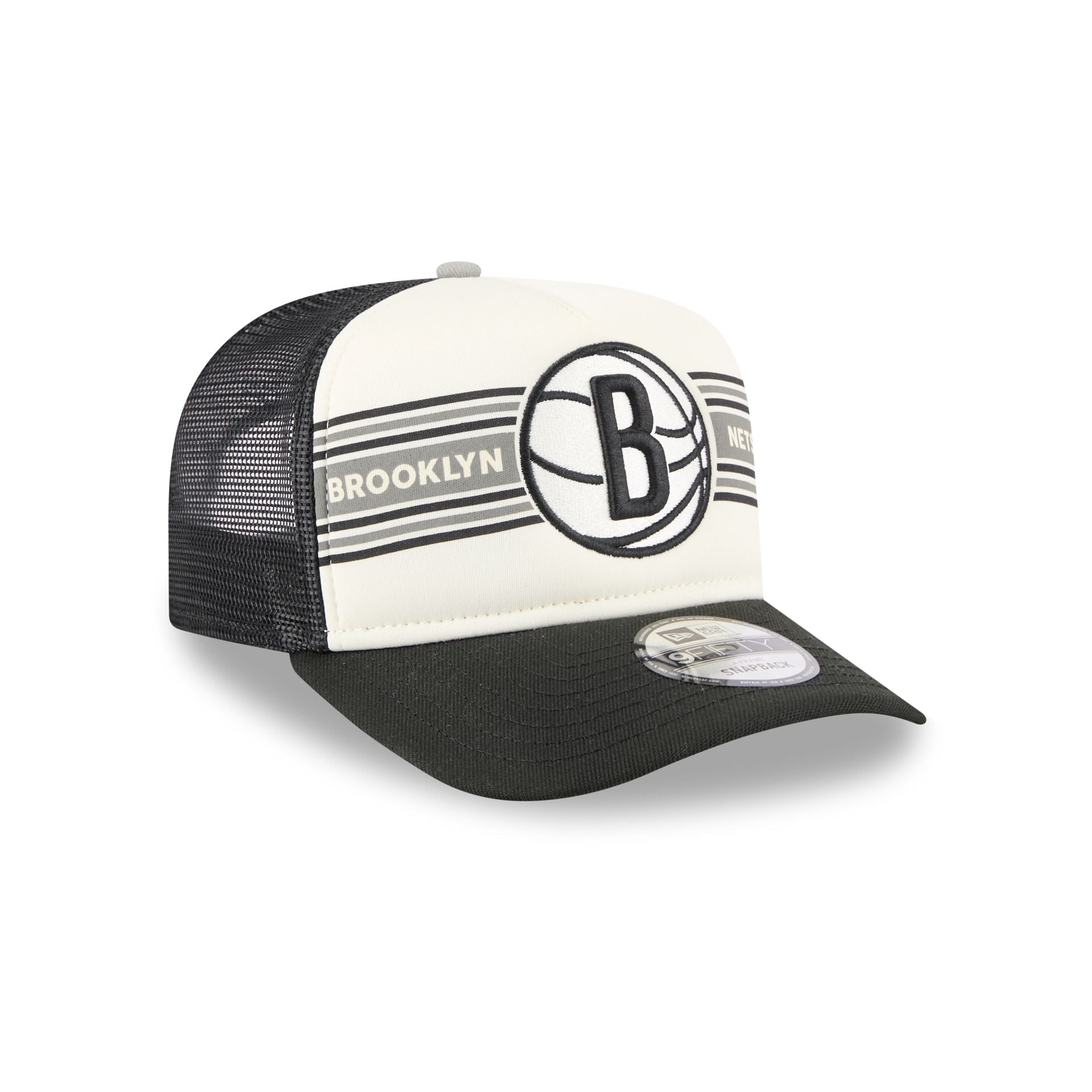 Brooklyn Nets Banner 9FIFTY A-Frame Trucker Hat - Image 3