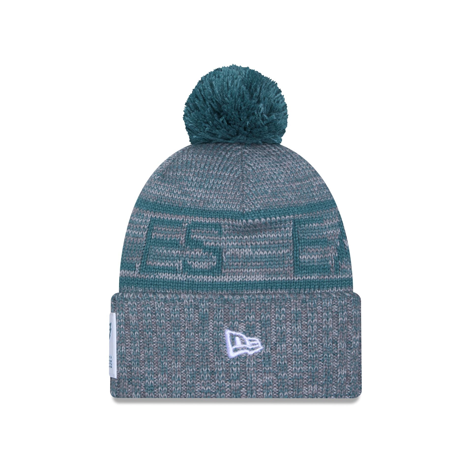 Philadelphia Eagles 2025 Sideline Cold Weather Gray Pom Knit Hat - Image 2
