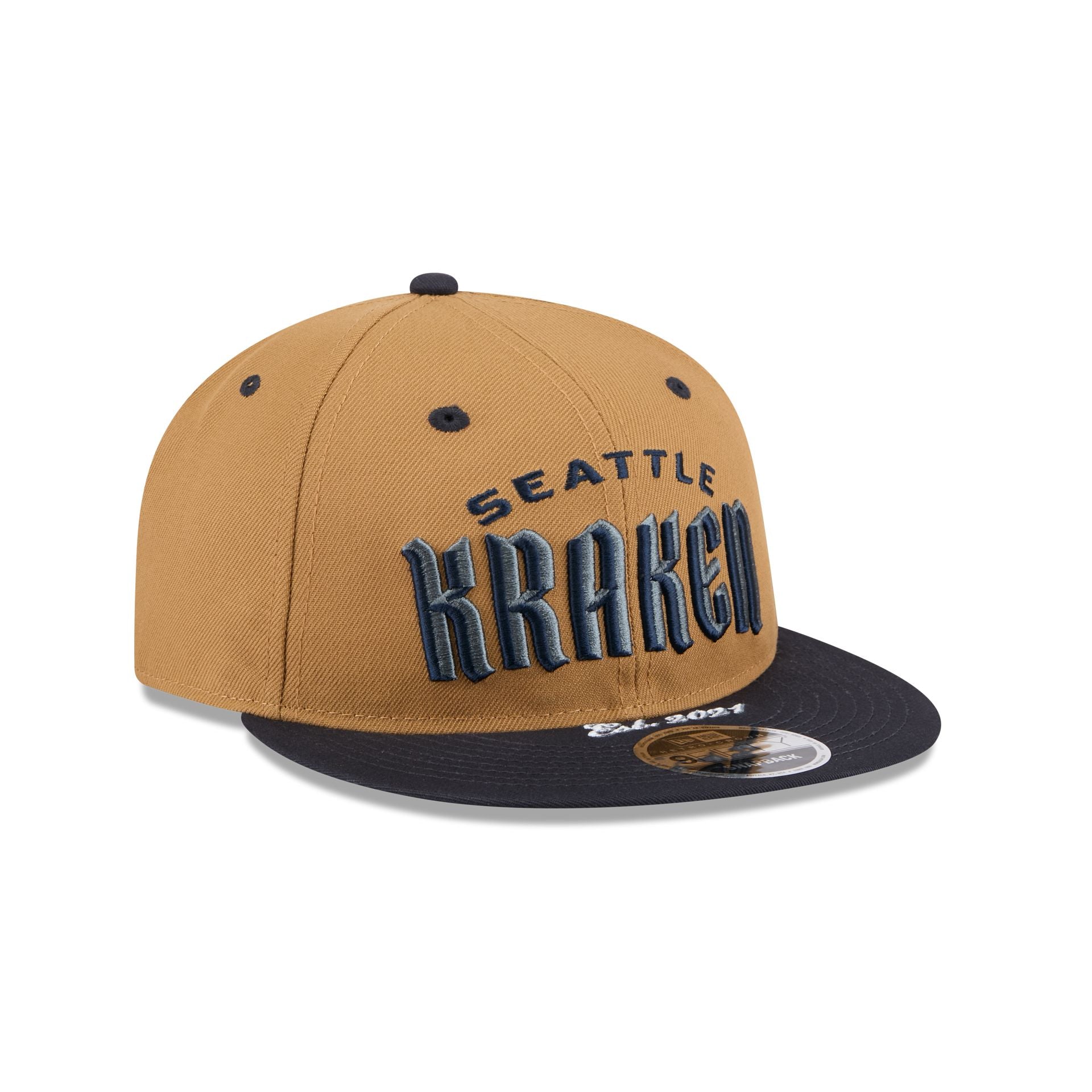 Seattle Kraken Wheat Retro Crown 9FIFTY Snapback Hat - Image 3