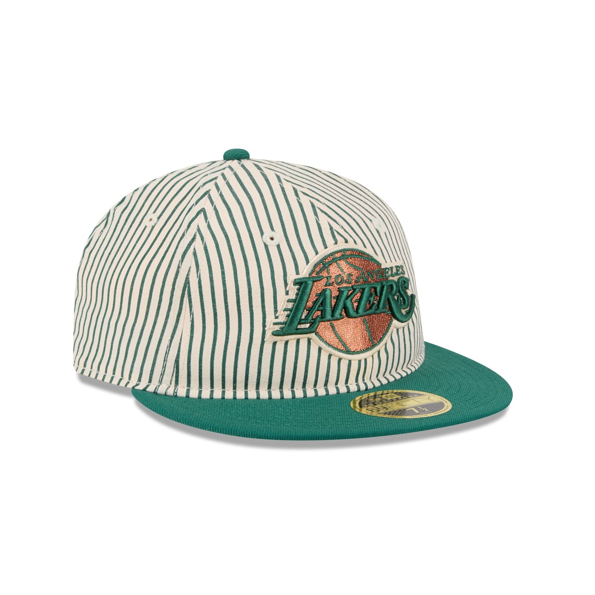 Just Caps Seersucker Los Angeles Lakers Retro Crown 59FIFTY Fitted Hat - Image 3