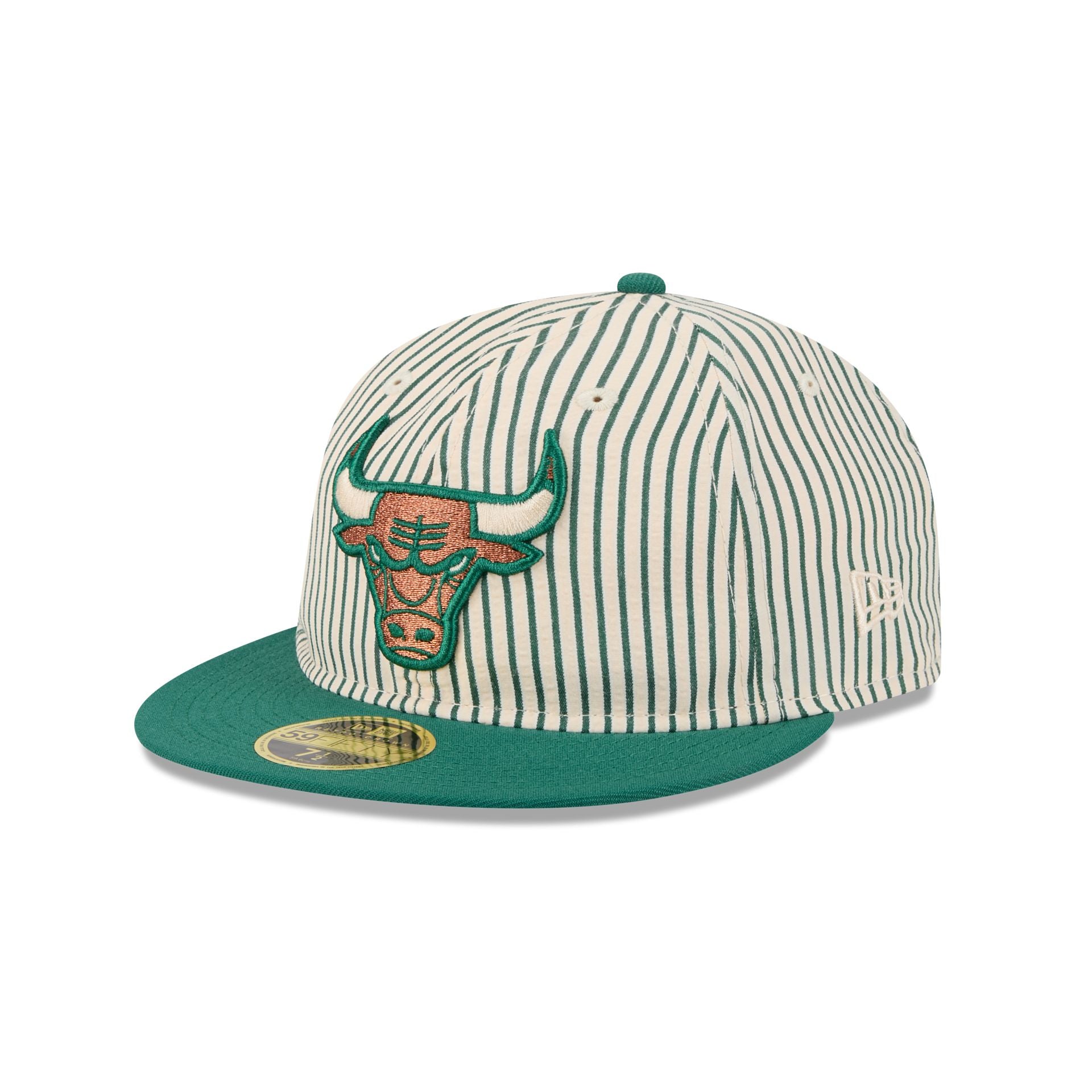 Just Caps Seersucker Chicago Bulls Retro Crown 59FIFTY Fitted Hat