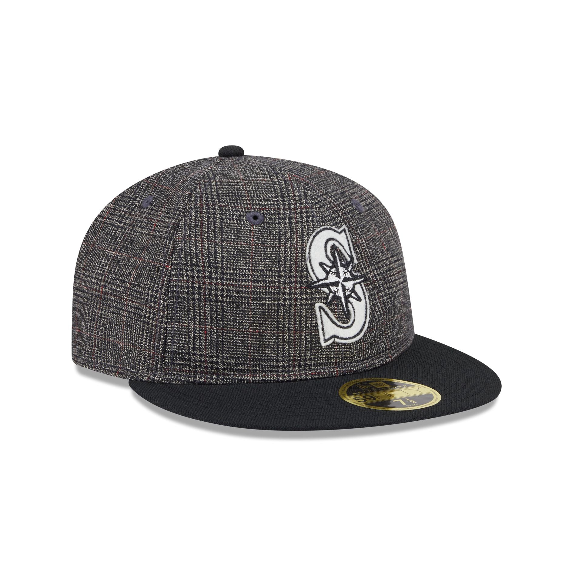 Seattle Mariners Plaid Retro Crown 59FIFTY Fitted Hat - Image 3