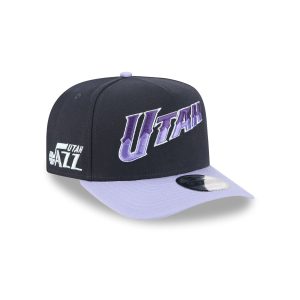 Utah Jazz Navy Lavender 9FIFTY A-Frame Snapback Hat
