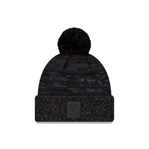 Chicago Bears 2025 Sideline Cold Weather Black Pom Knit Hat