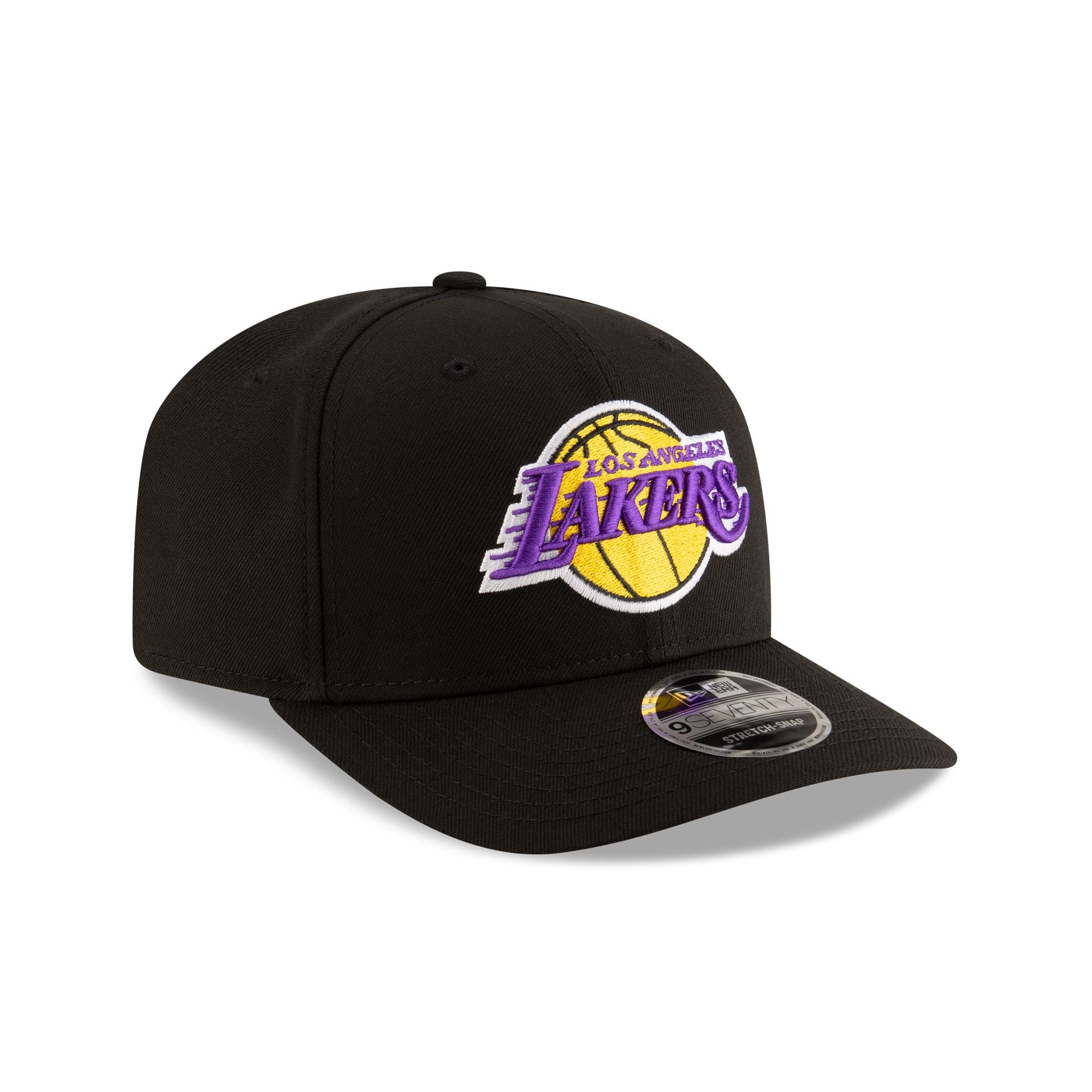 Los Angeles Lakers Team Black 9SEVENTY Stretch-Snap Hat - Image 3