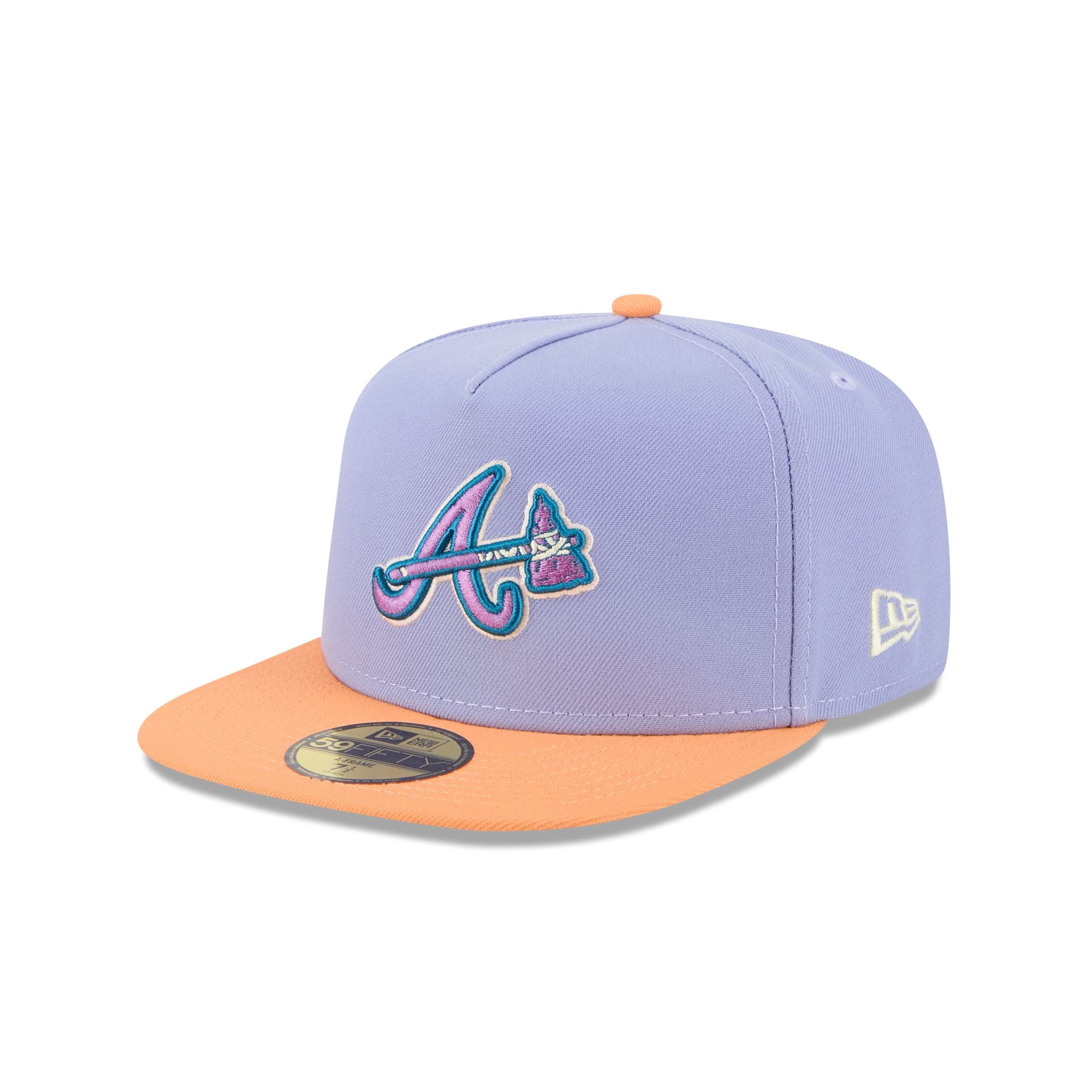 Atlanta Braves Lavender 59FIFTY A-Frame Fitted Hat - Image 3