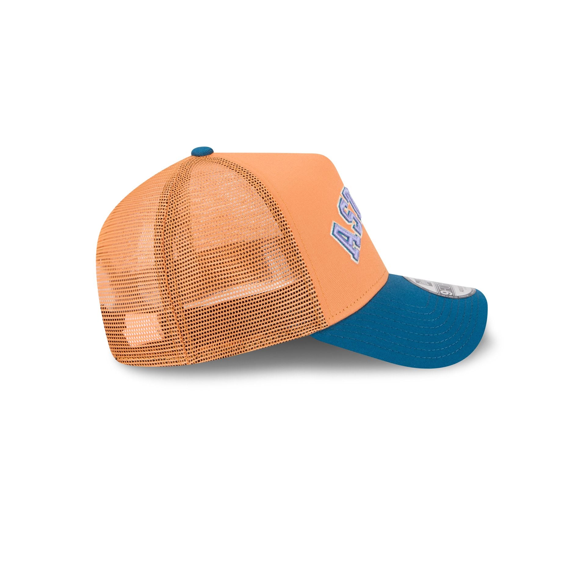 Houston Astros Orange Glaze 9FORTY A-Frame Trucker Hat - Image 5