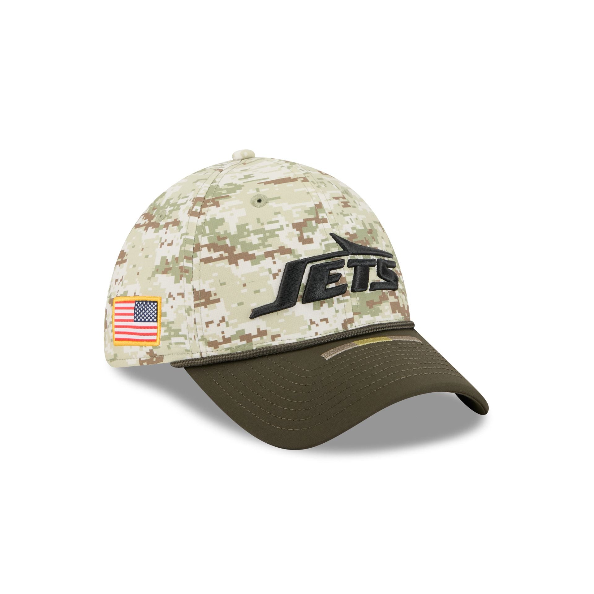 New York Jets 2025 Salute to Service Digi Camo 39THIRTY Stretch Fit Hat