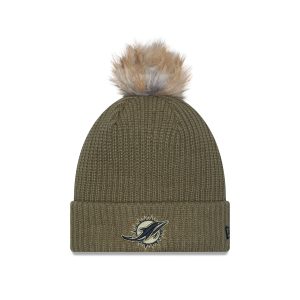 Miami Dolphins 2025 Salute to Service Women's Pom Knit Hat