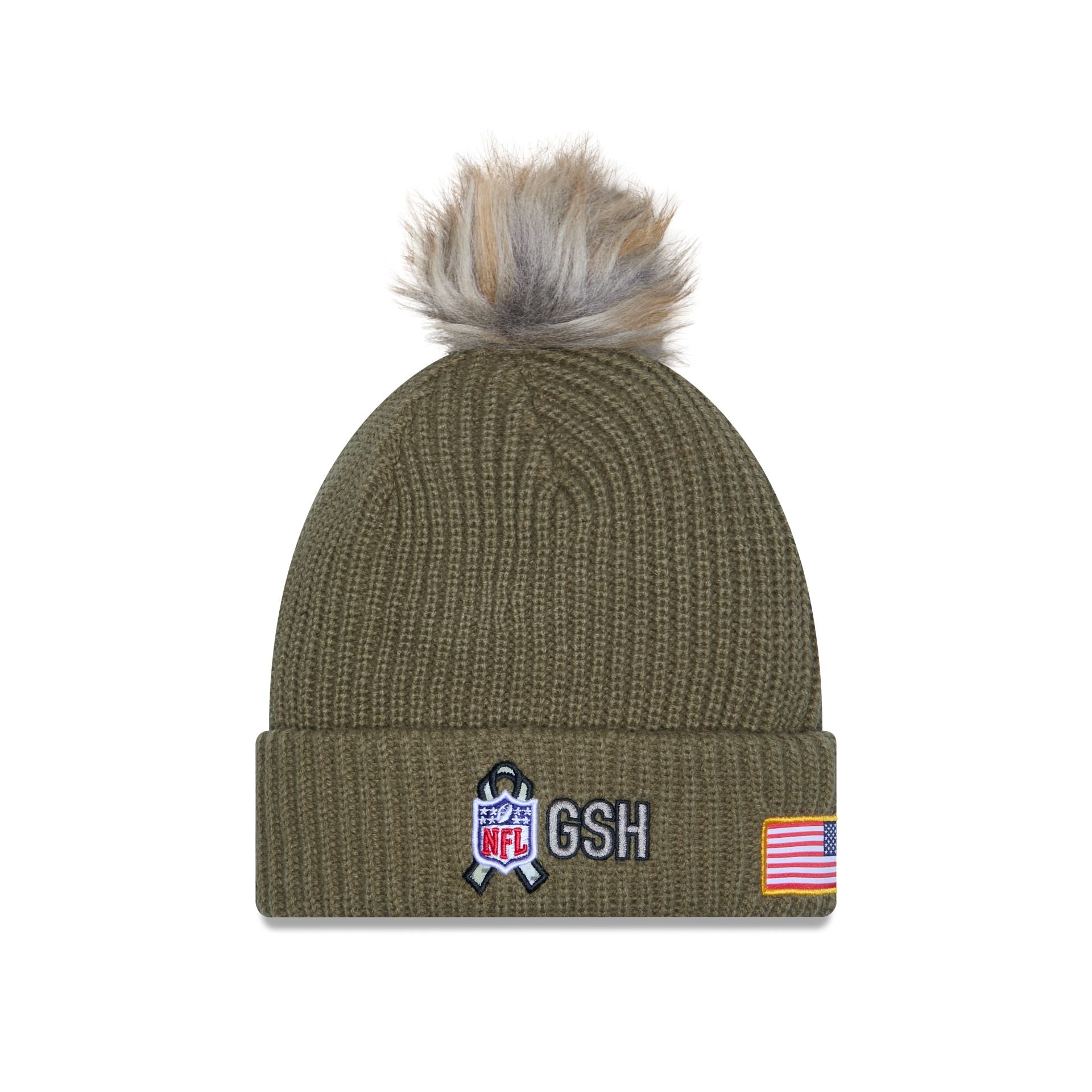 Chicago Bears 2025 Salute to Service Women's Pom Knit Hat - Image 3