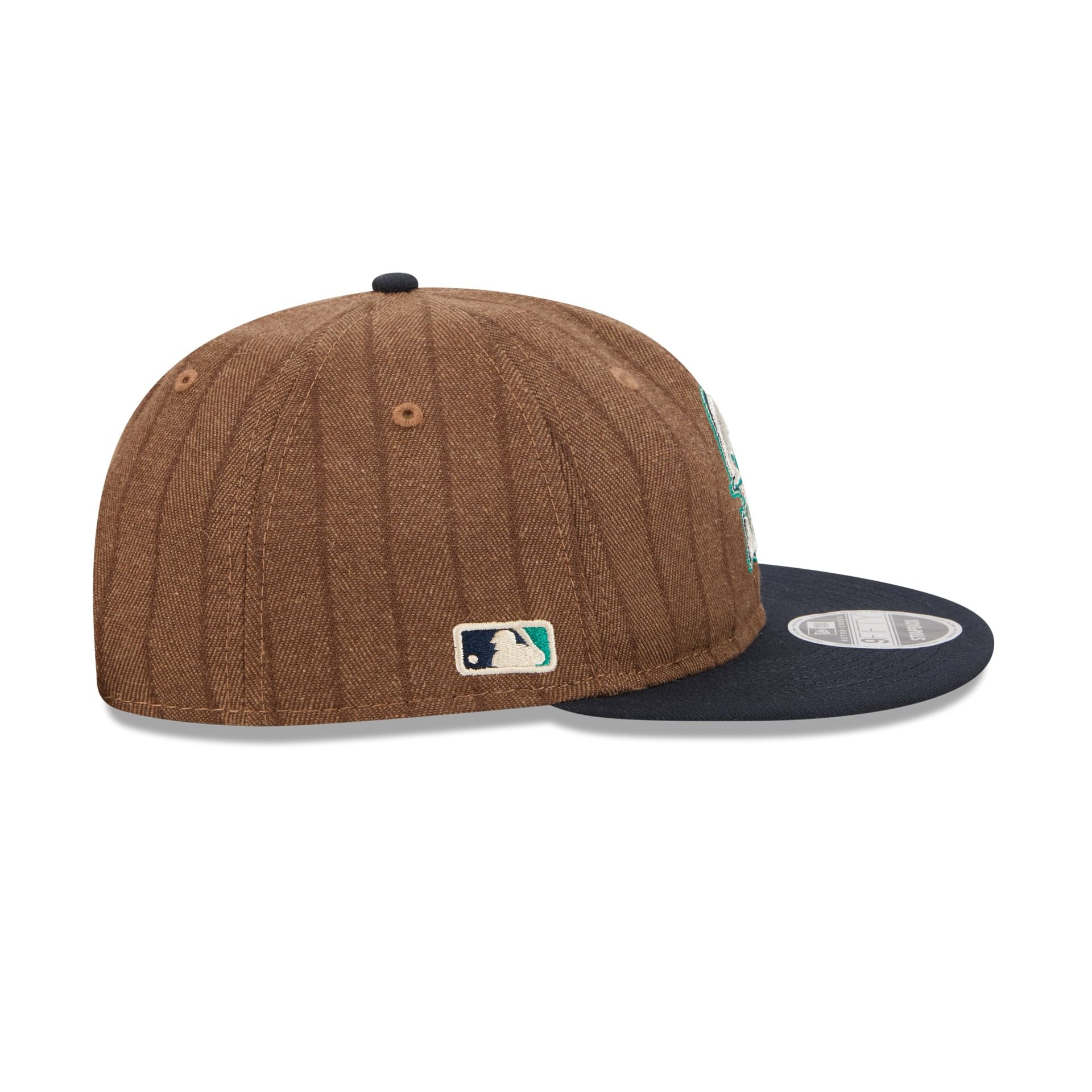 Seattle Mariners Three Looms Wool Pinstripe Retro Crown 9FIFTY Adjustable Hat - Image 4