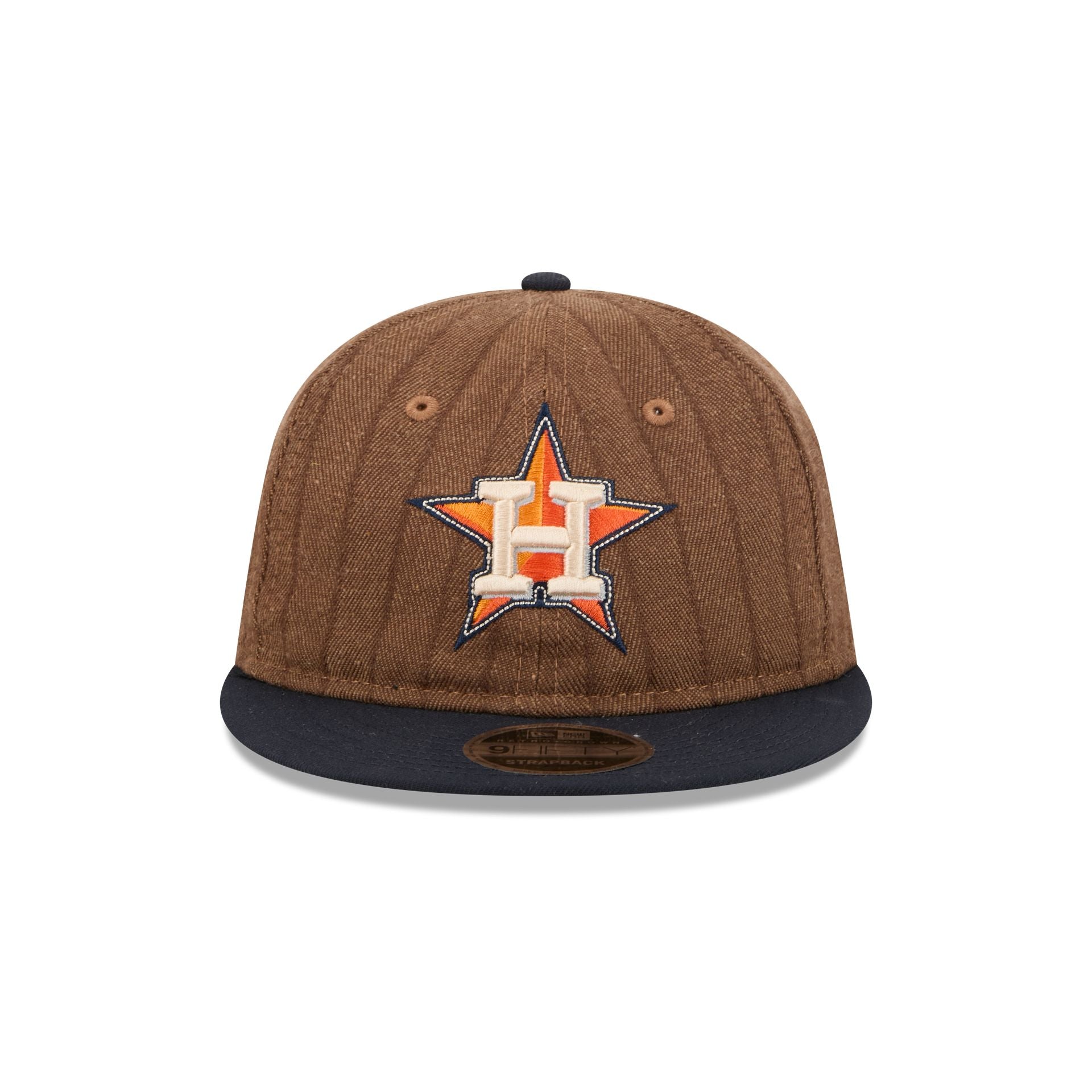 Houston Astros Three Looms Wool Pinstripe Retro Crown 9FIFTY Adjustable Hat - Image 2
