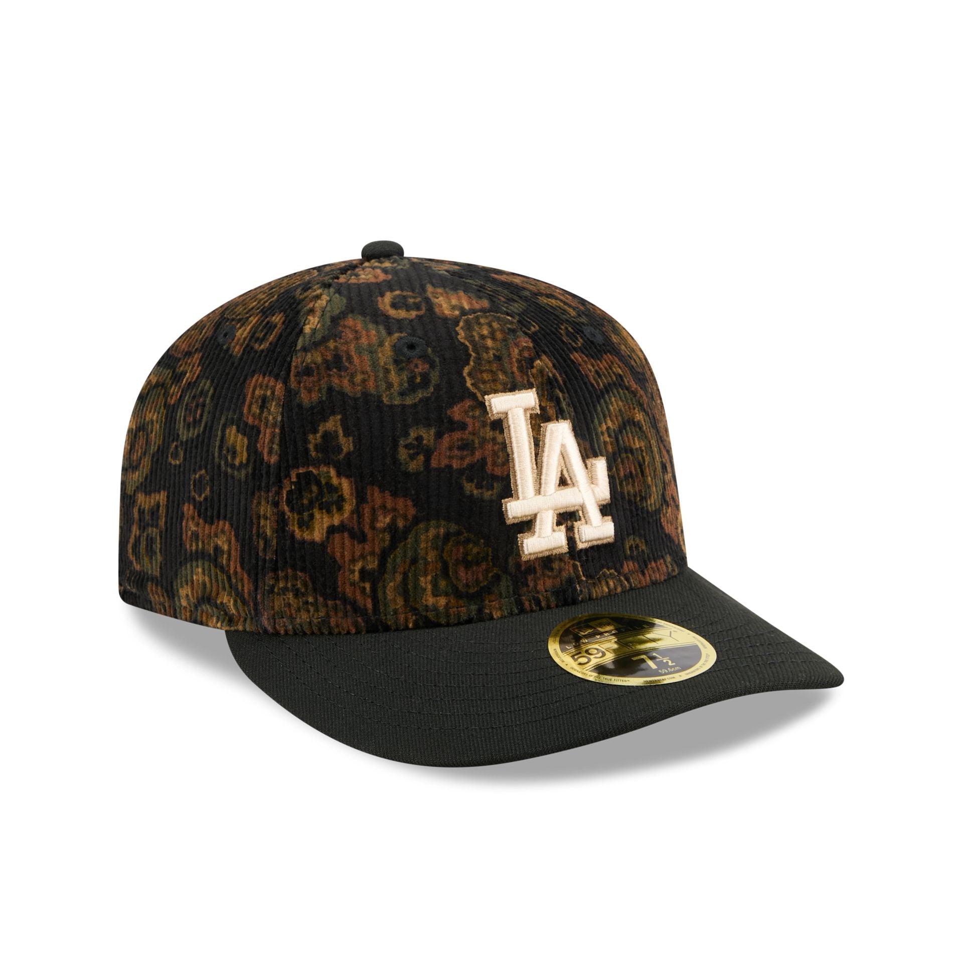 Los Angeles Dodgers Three Looms Floral Cord Low Profile 59FIFTY Fitted Hat - Image 3