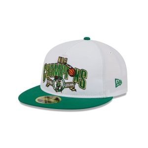 Boston Celtics Champions White Retro Crown 59FIFTY Fitted Hat