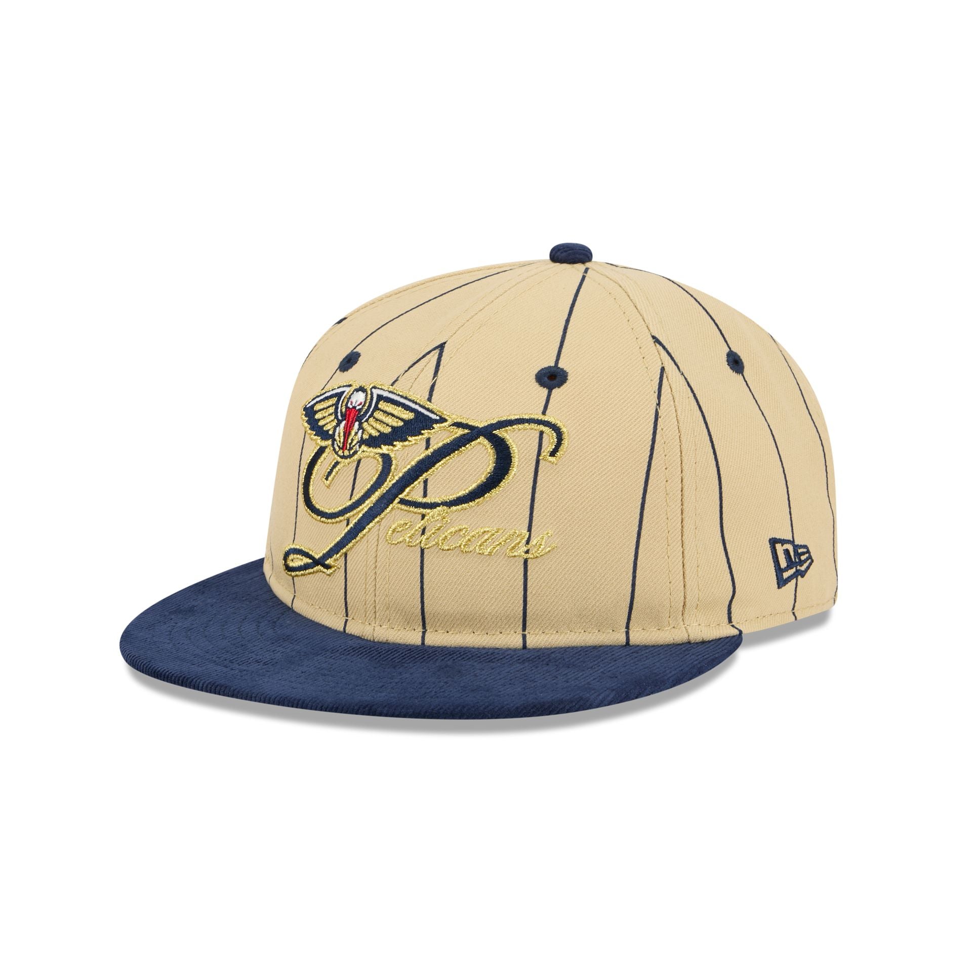 New Orleans Pelicans Pinstripe Script Retro Crown 9FIFTY Adjustable Hat