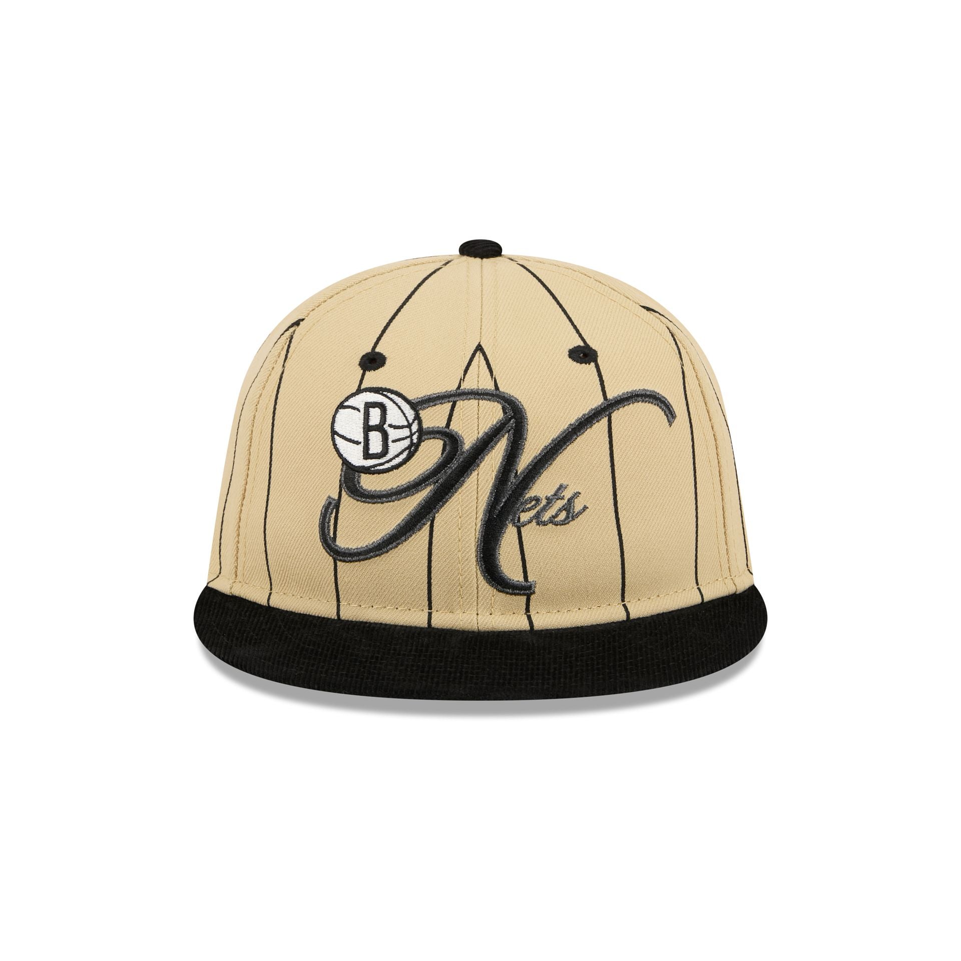 Brooklyn Nets Pinstripe Script Retro Crown 9FIFTY Adjustable Hat - Image 2