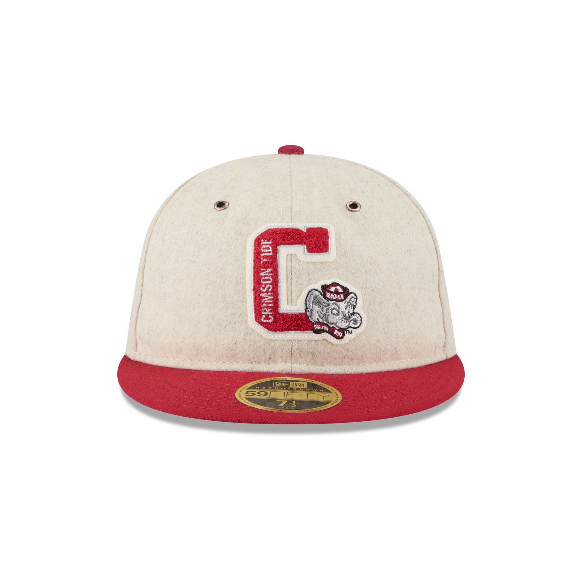 Alabama Crimson Tide College Vault Wool Letterman Retro Crown 59FIFTY Fitted Hat - Image 2
