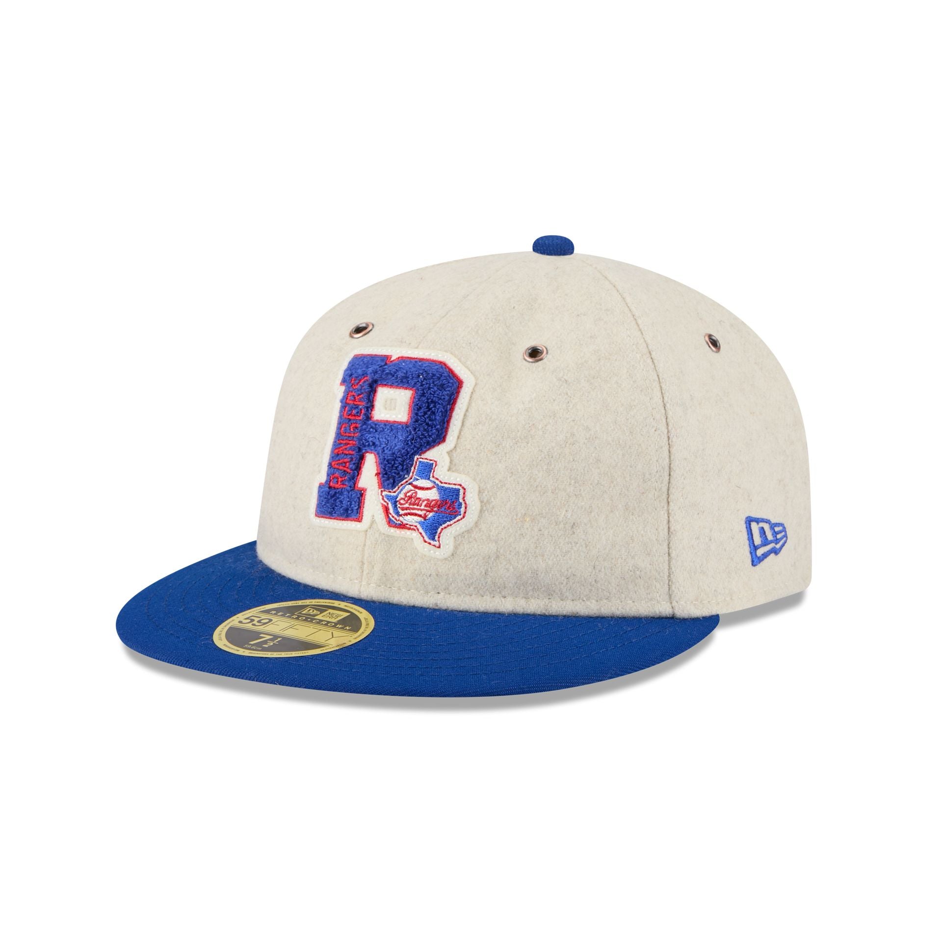 Texas Rangers Wool Letterman Retro Crown 59FIFTY Fitted Hat
