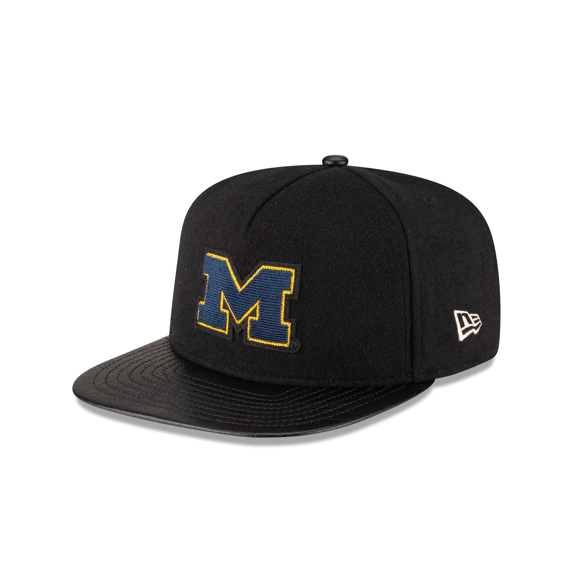 Michigan Wolverines Wool Letterman 9FIFTY A-Frame Snapback Hat - Image 3