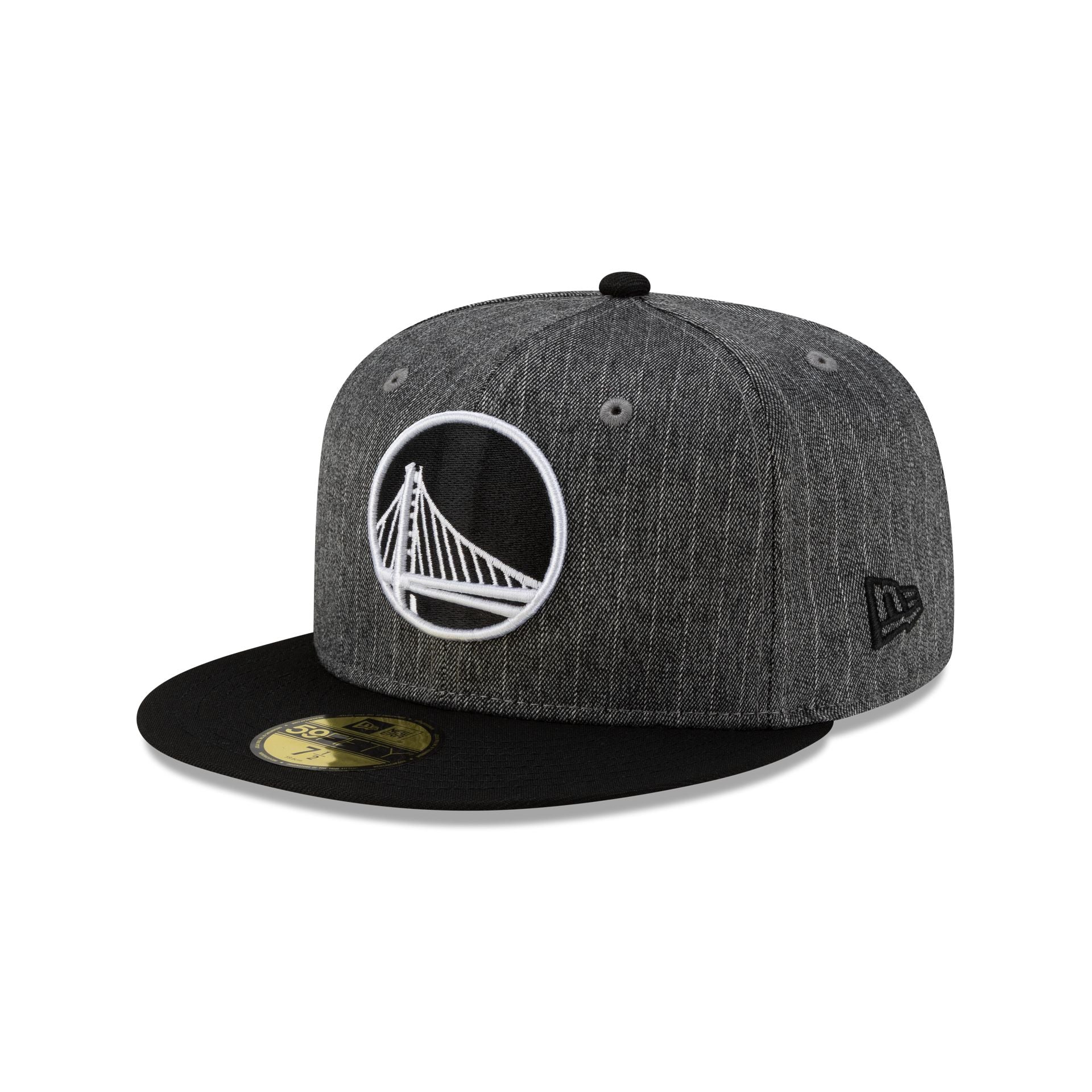 Just Caps Black Pinstripe Golden State Warriors 59FIFTY Fitted Hat