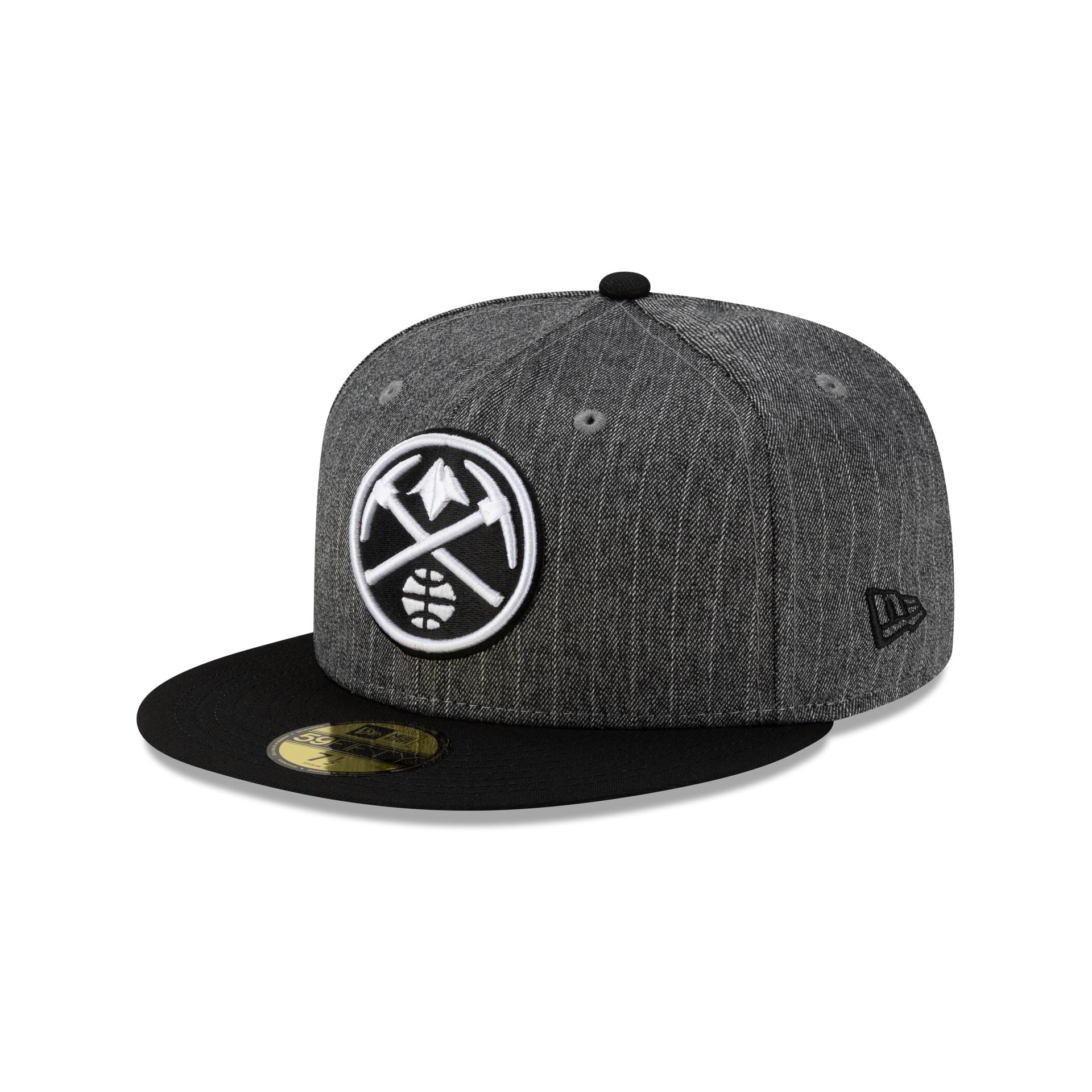 Just Caps Black Pinstripe Denver Nuggets 59FIFTY Fitted Hat