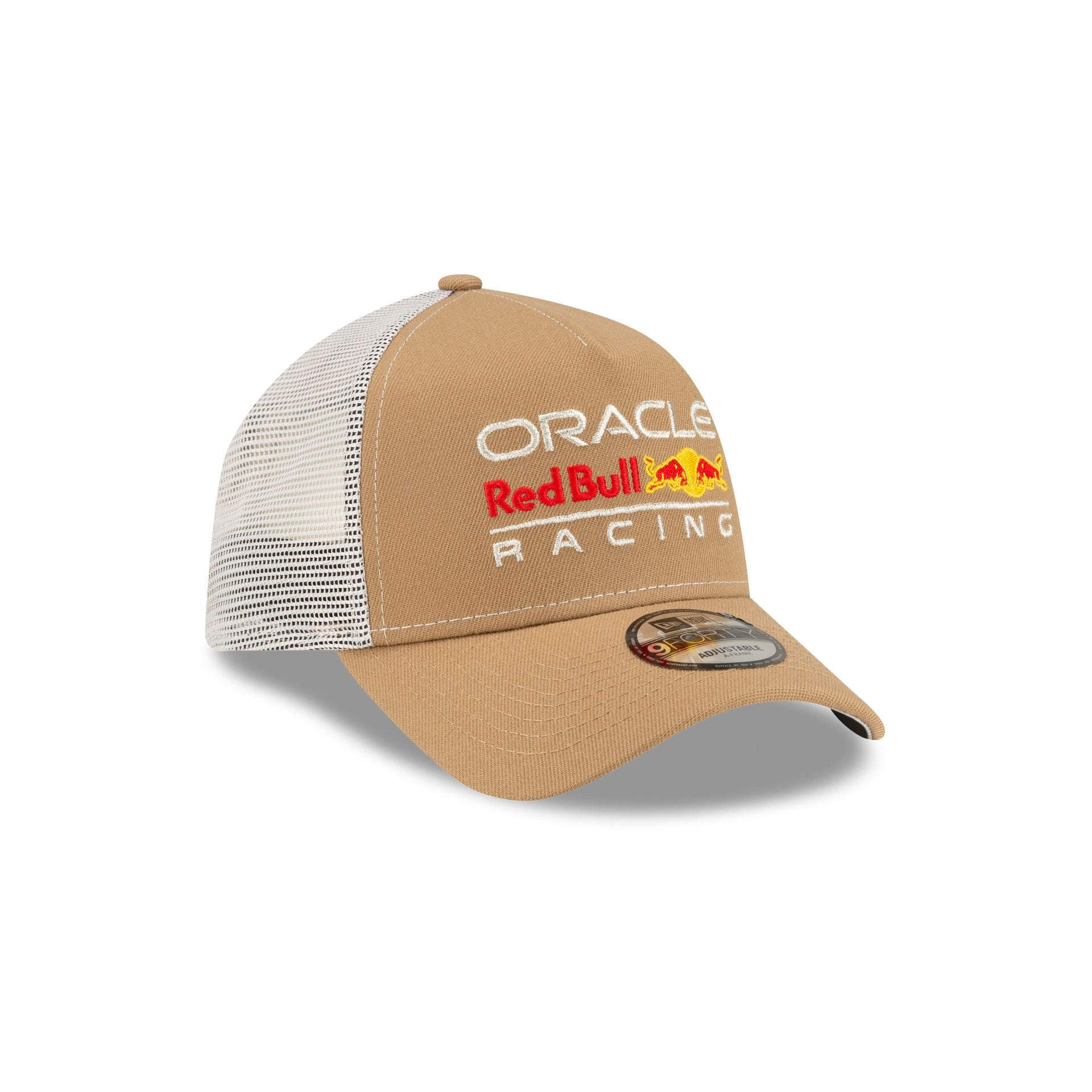Oracle Red Bull Racing Essential Khaki 9FORTY A-Frame Trucker Hat - Image 3
