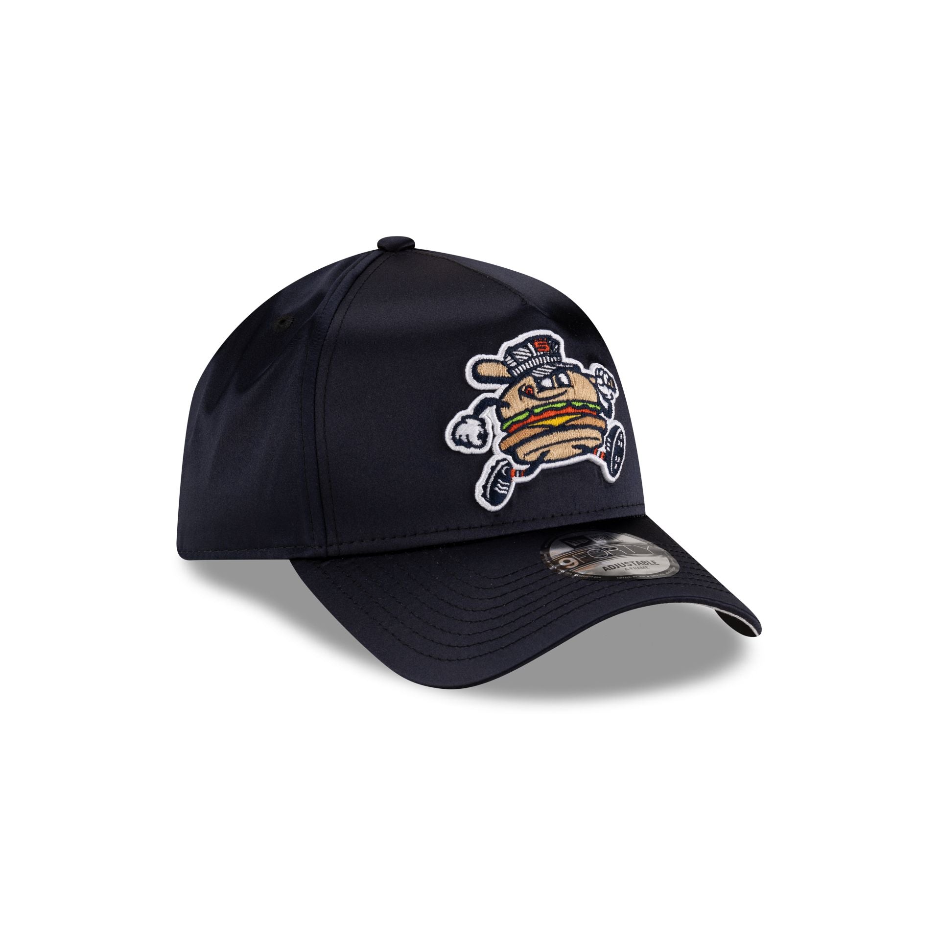 Hub City Spartanburgers Navy Satin 9FORTY A-Frame Snapback Hat - Image 3