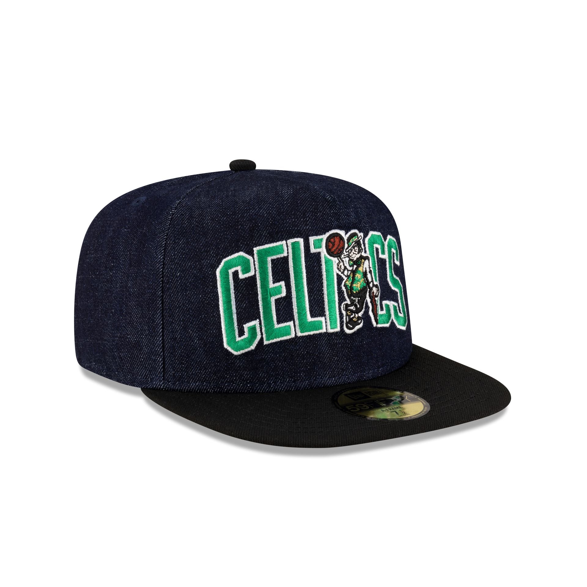 Boston Celtics Navy Denim 59FIFTY A-Frame Fitted Hat - Image 3