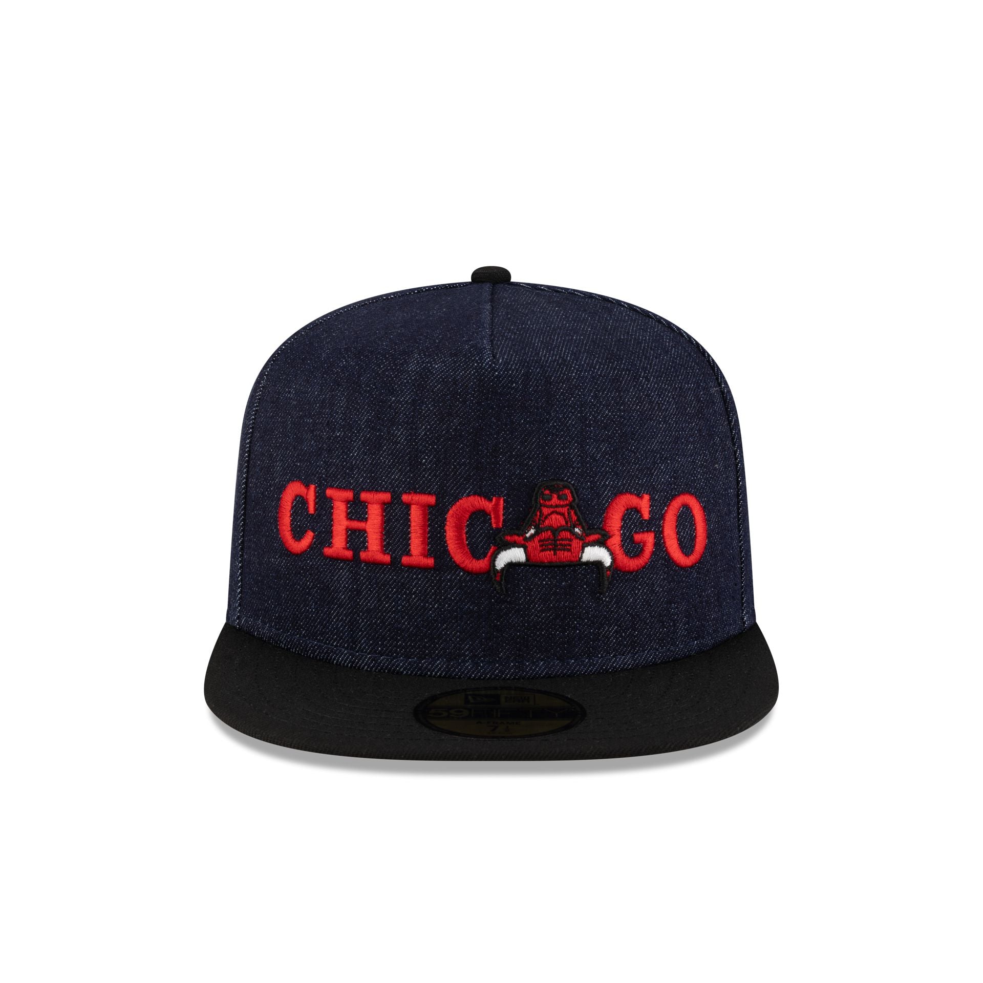 Chicago Bulls Navy Denim 59FIFTY A-Frame Fitted Hat - Image 2