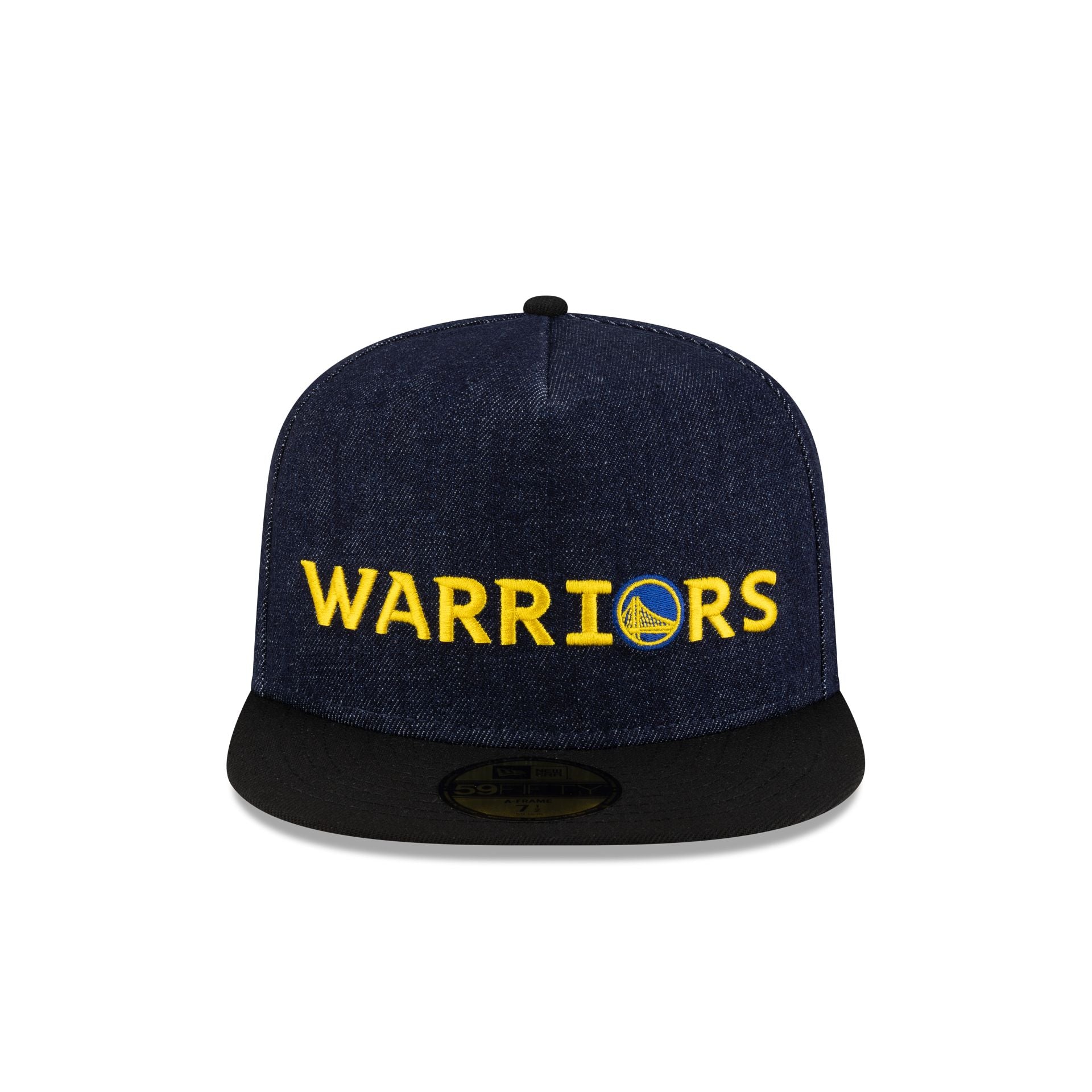 Golden State Warriors Navy Denim 59FIFTY A-Frame Fitted Hat - Image 2