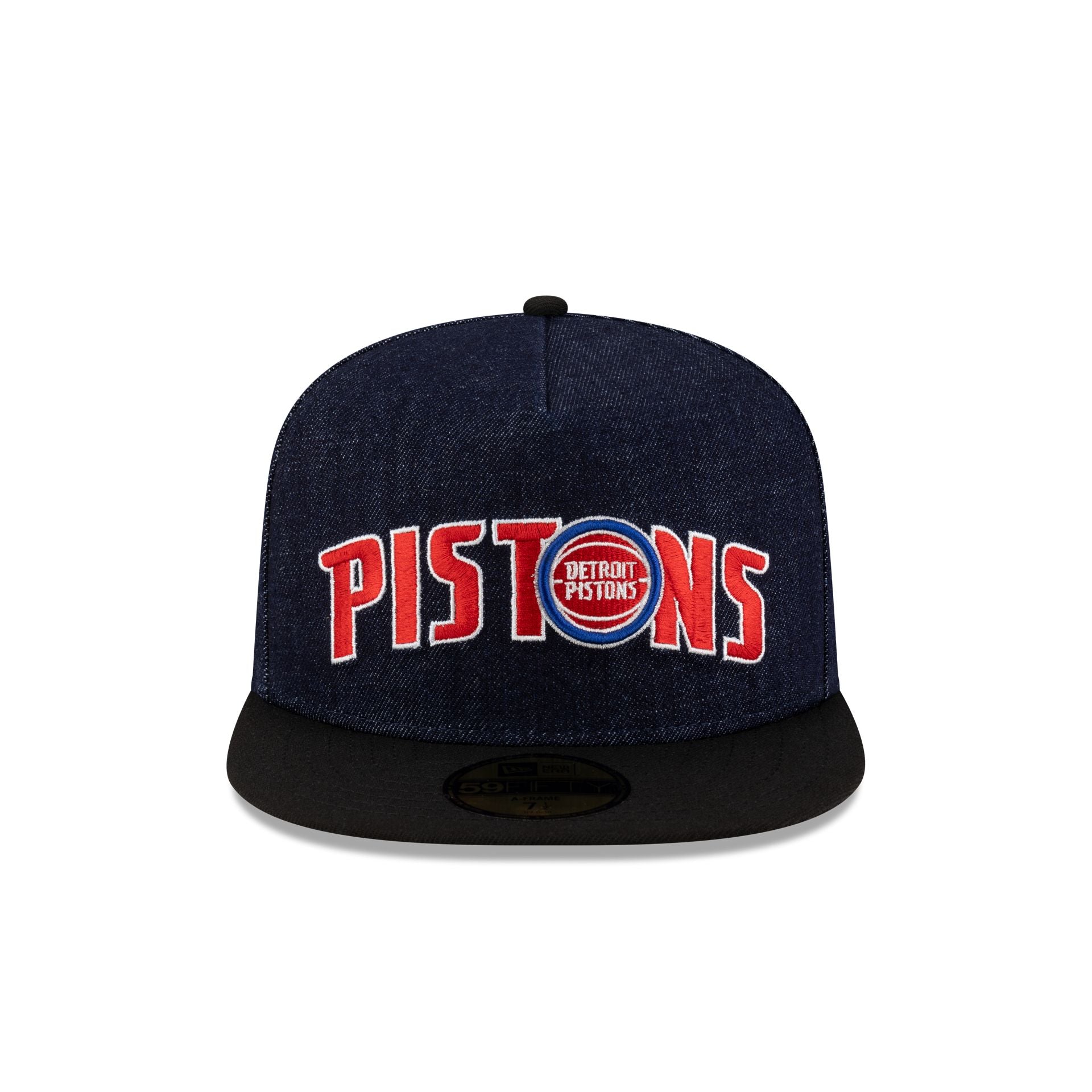 Detroit Pistons Navy Denim 59FIFTY A-Frame Fitted Hat - Image 2