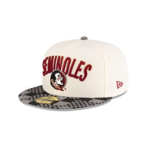 Florida State Seminoles Chrome Black Denim 59FIFTY Fitted Hat