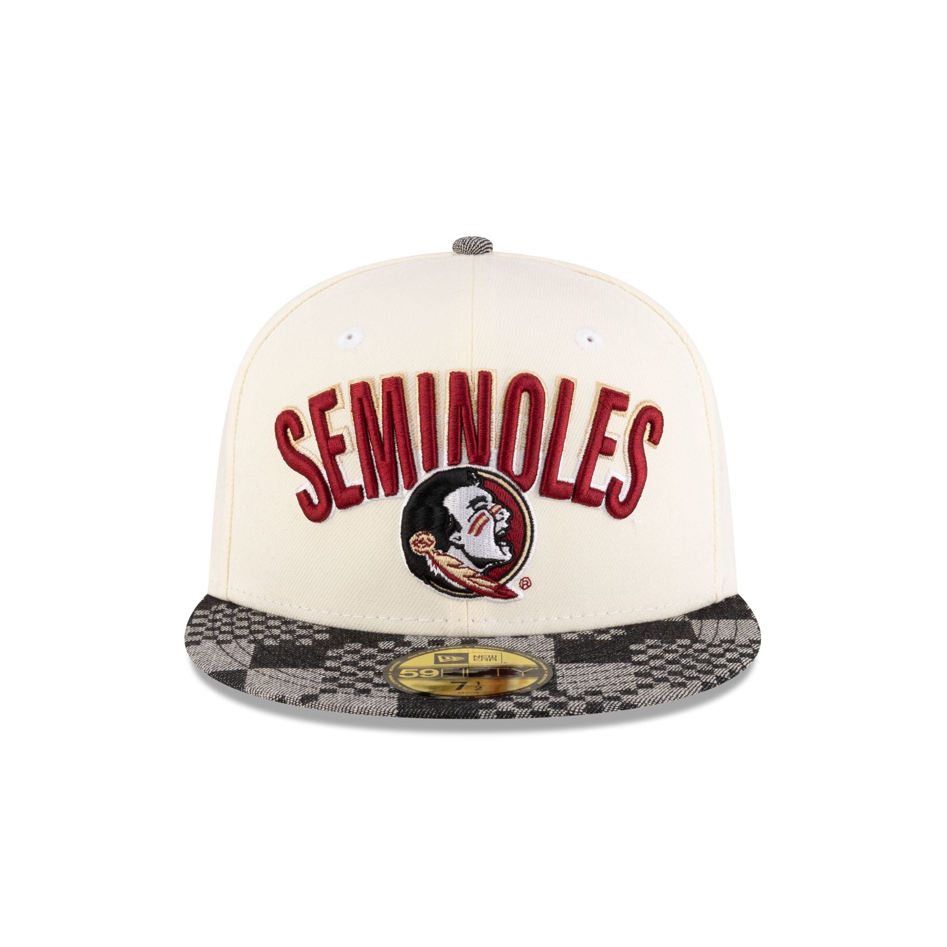 Florida State Seminoles Chrome Black Denim 59FIFTY Fitted Hat - Image 2