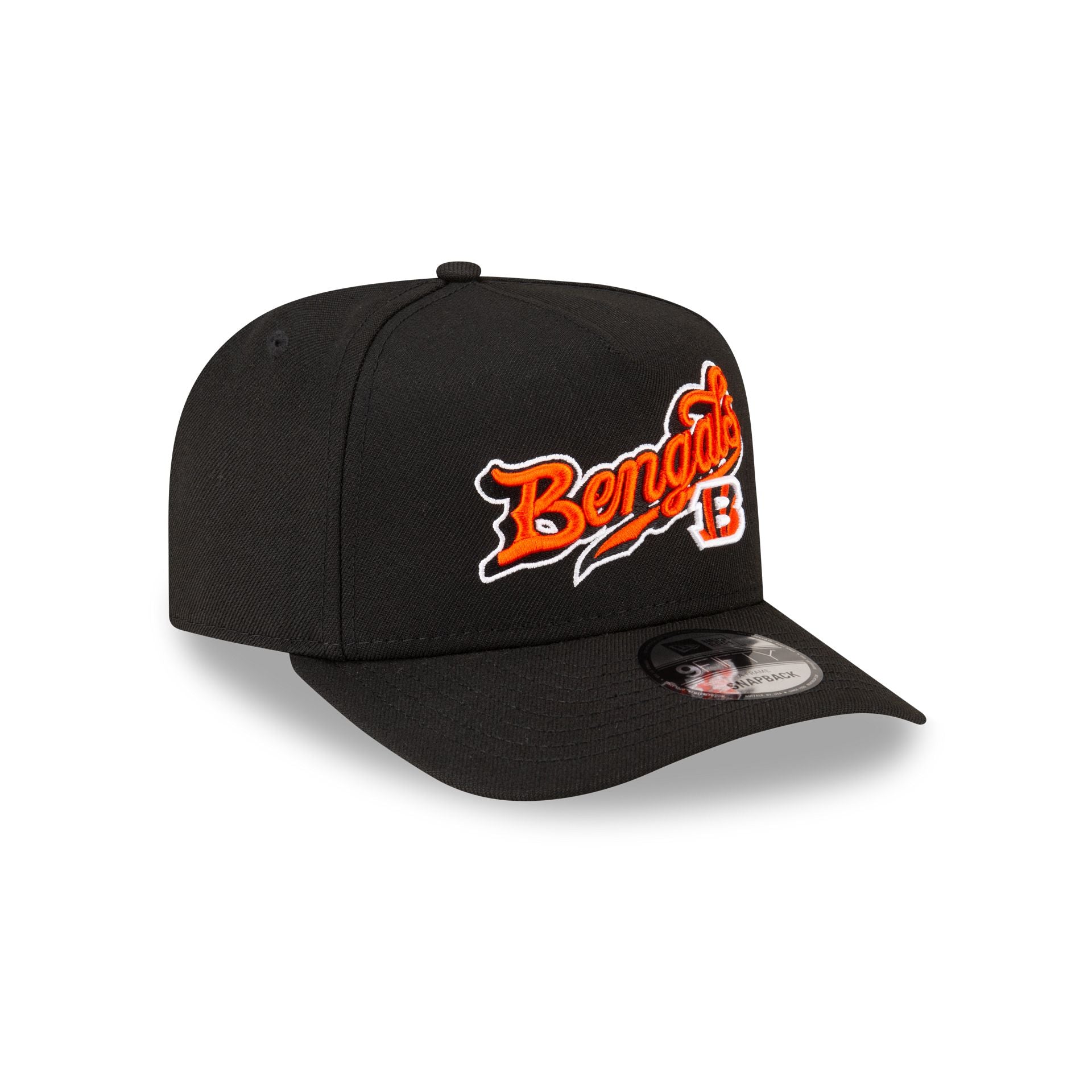 Born x Raised x Cincinnati Bengals Script Black 9FIFTY A-Frame Snapback Hat - Image 3