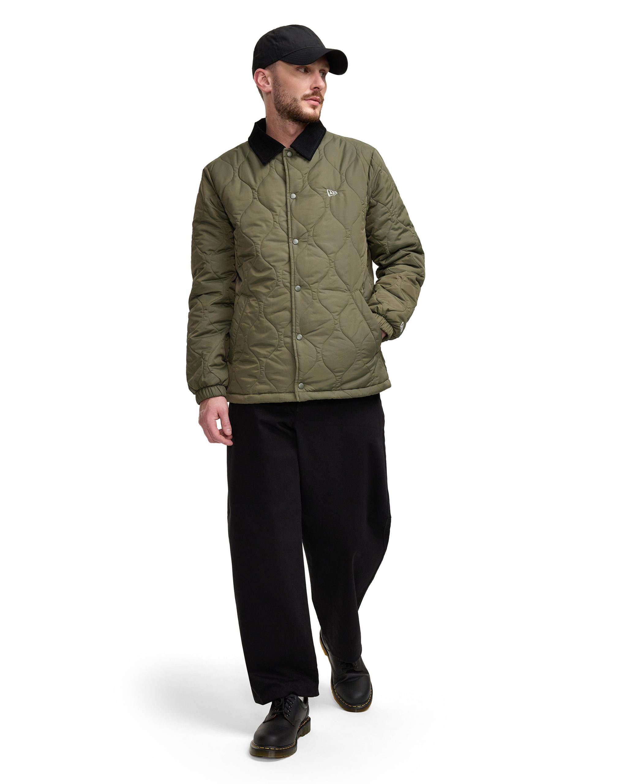 New Era Green Quilted Coach Jacket - Image 5