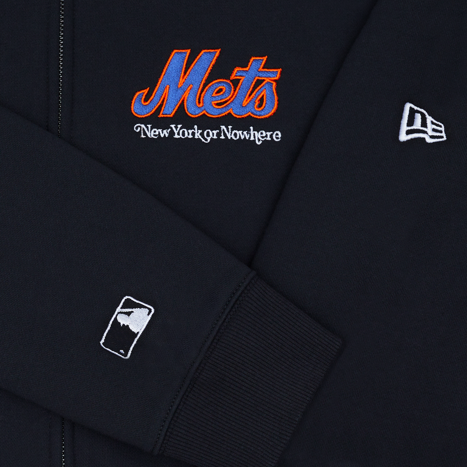 New York or Nowhere x New York Mets Youth Black Full-Zip Hoodie - Image 4